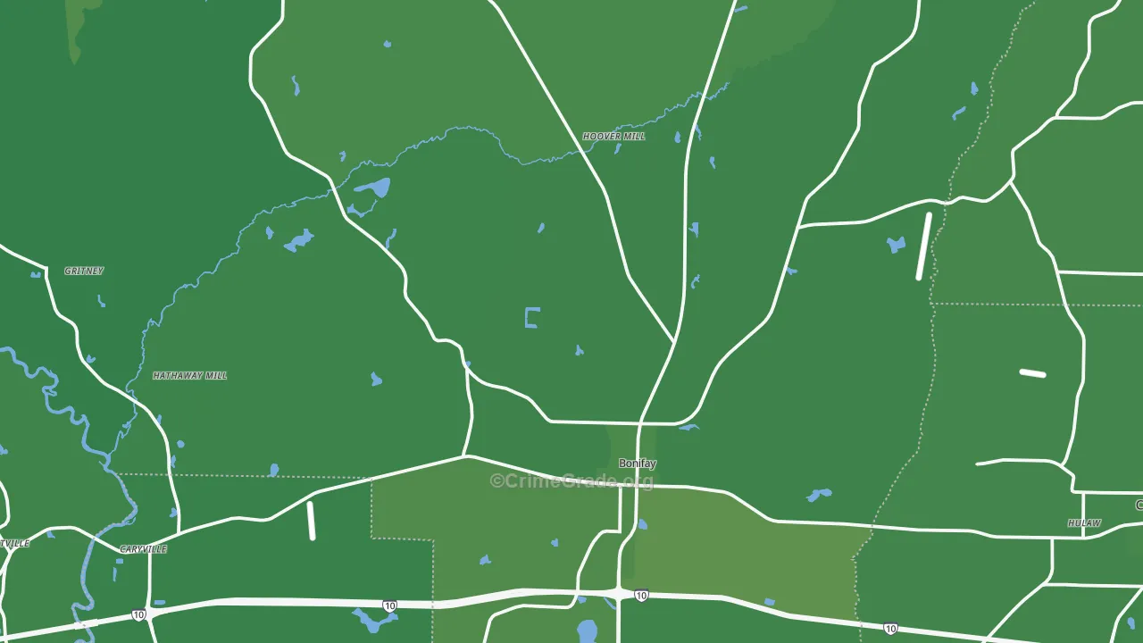 Bonifay, FL Map of Vehicle Theft Rates