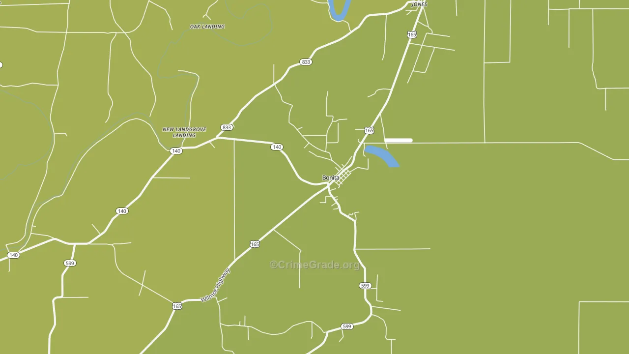 Bonita, LA Map of Vehicle Theft Rates