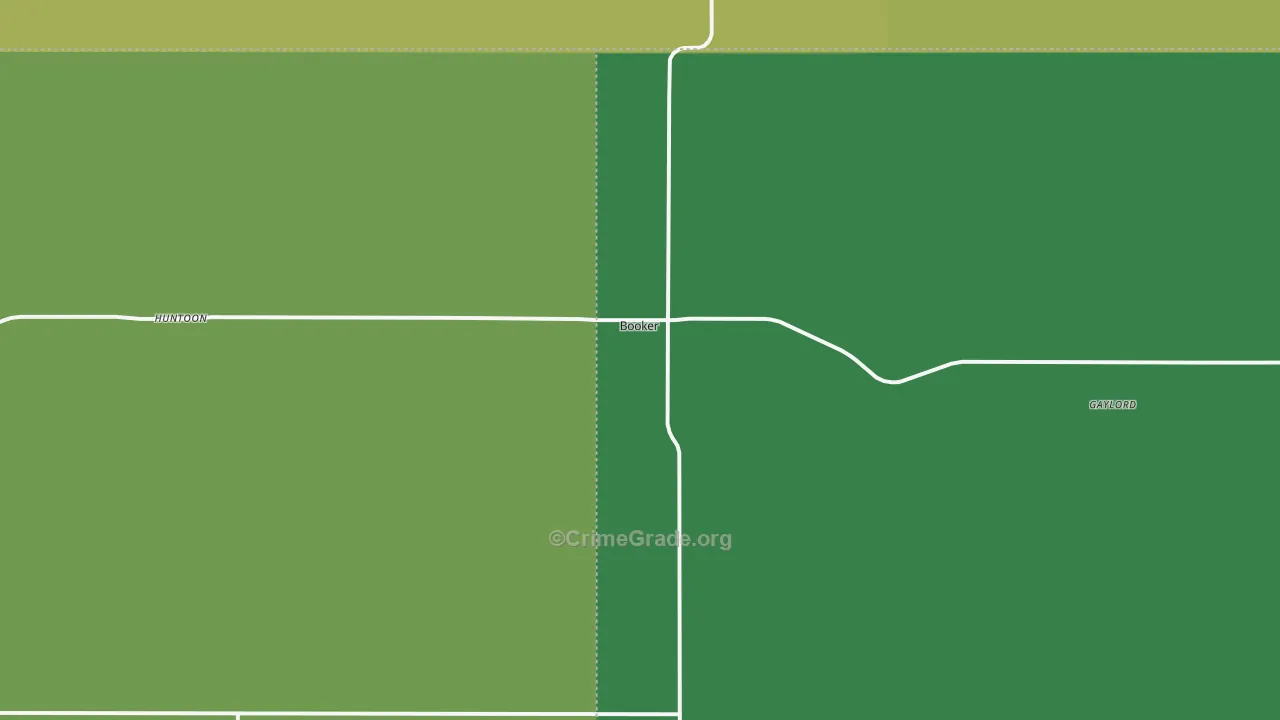 Booker, TX Map of Vehicle Theft Rates