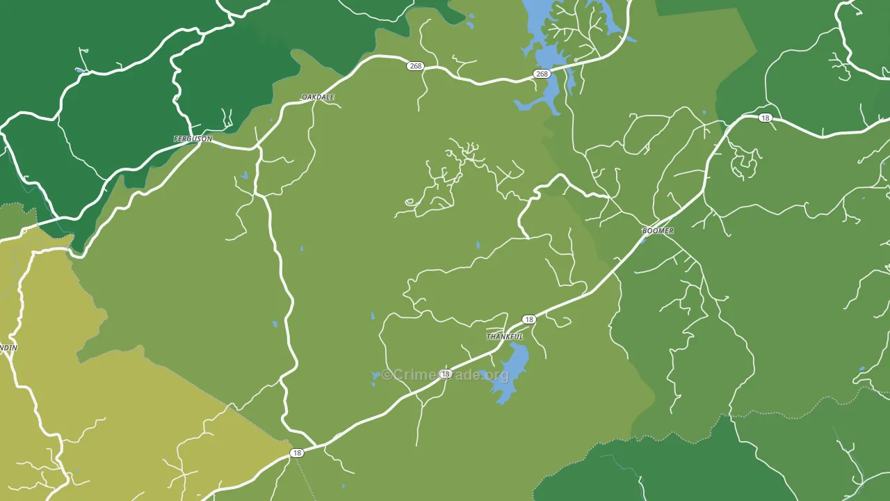 Boomer, NC Map of Vehicle Theft Rates