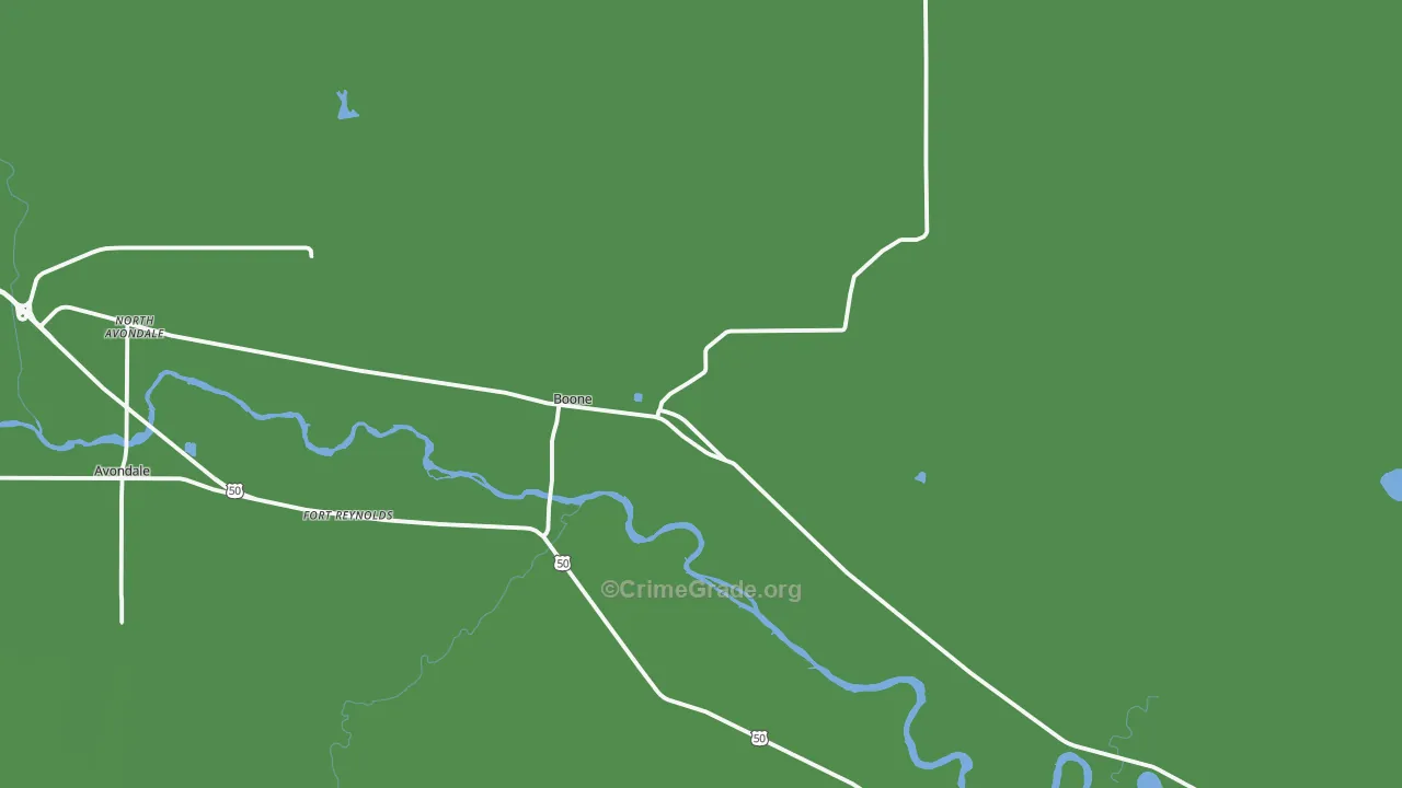 Boone, CO Map of Vehicle Theft Rates