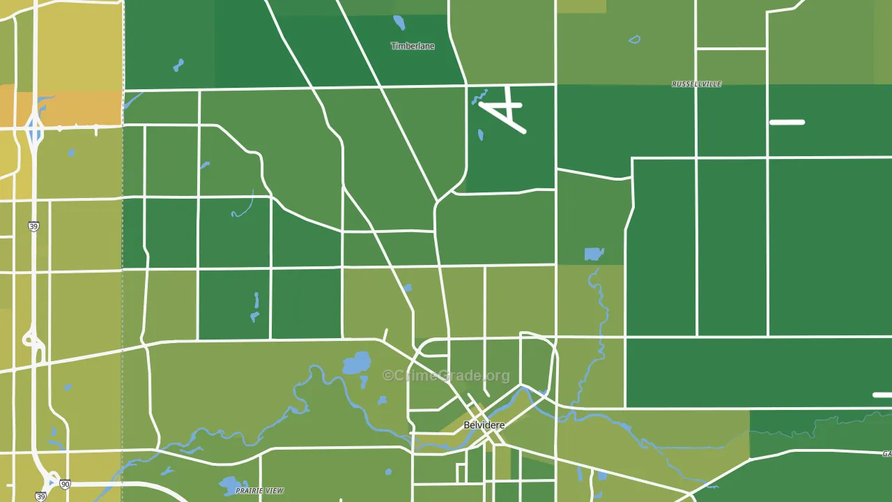 Boone County, IL Map of Vehicle Theft Rates