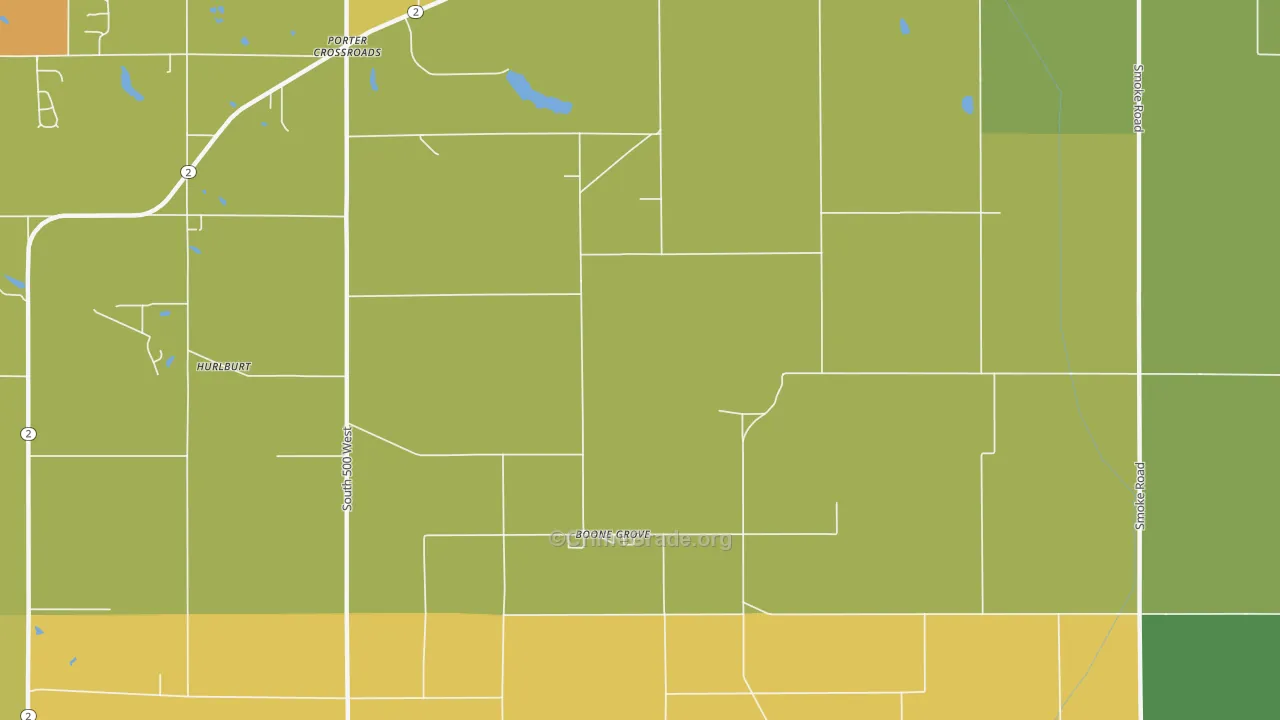 Boone Grove, IN Map of Vehicle Theft Rates