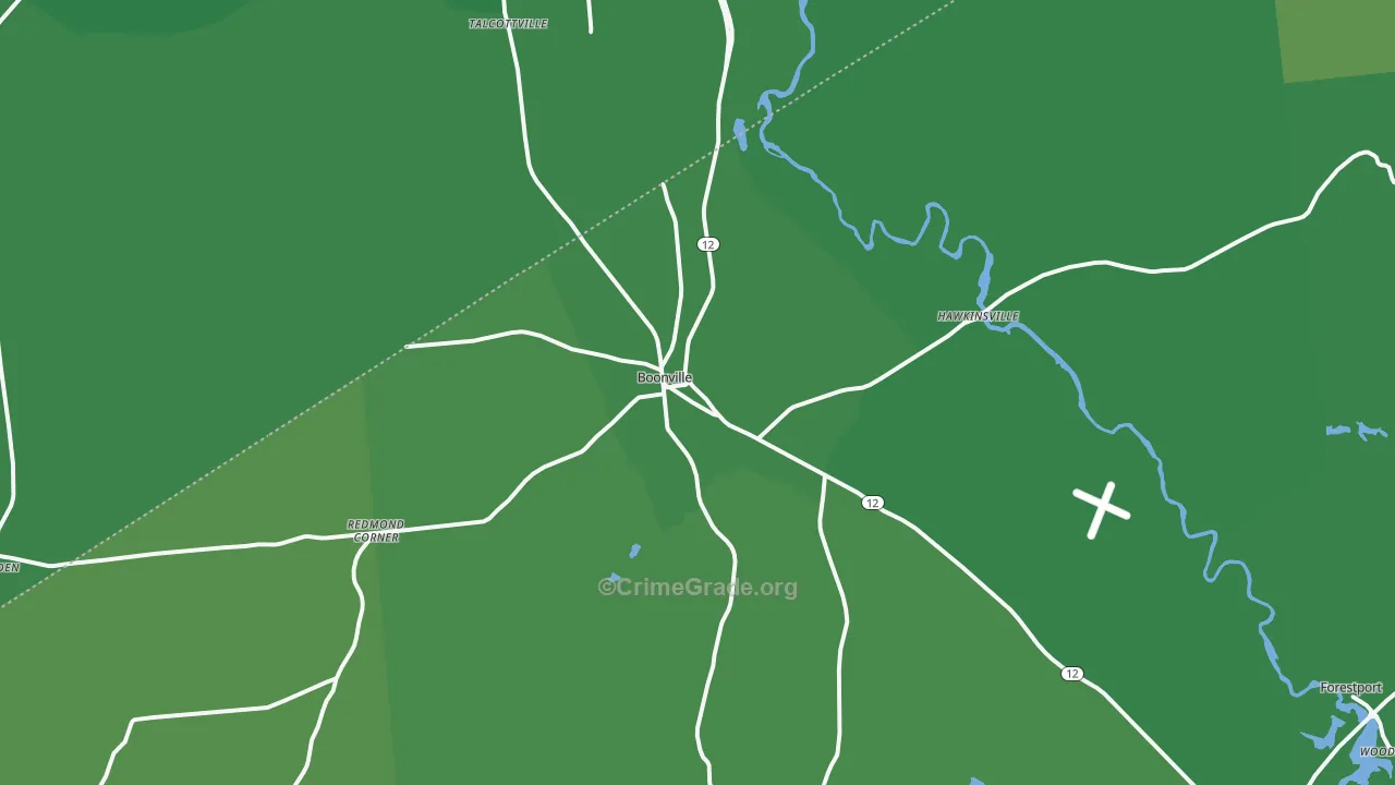 Boonville, NY Map of Vehicle Theft Rates