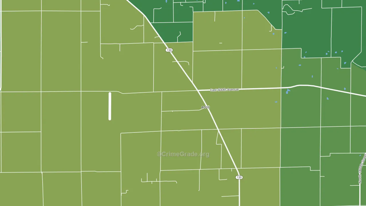 Boos, IL Map of Vehicle Theft Rates