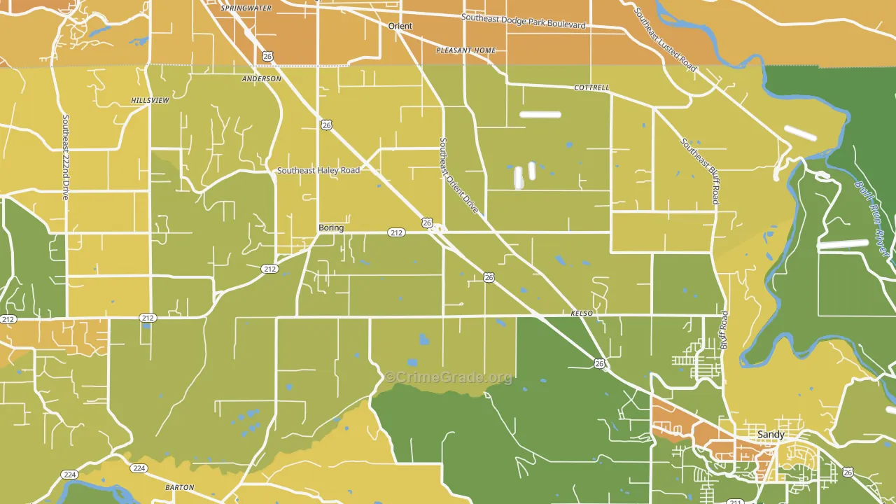 Boring, OR Map of Vehicle Theft Rates
