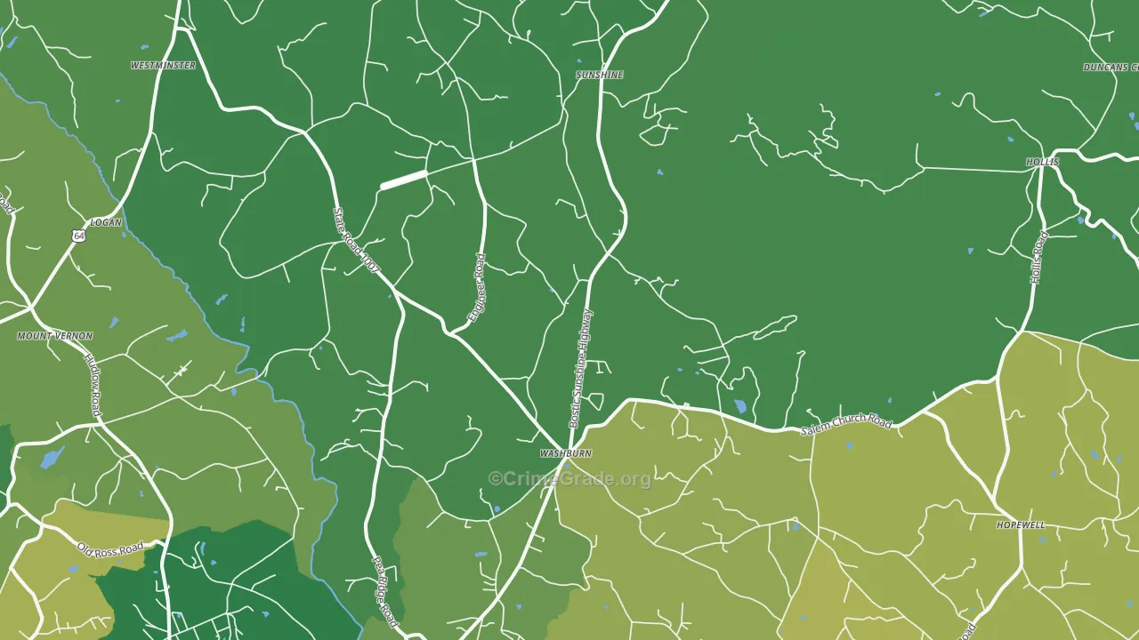 Bostic, NC Map of Vehicle Theft Rates