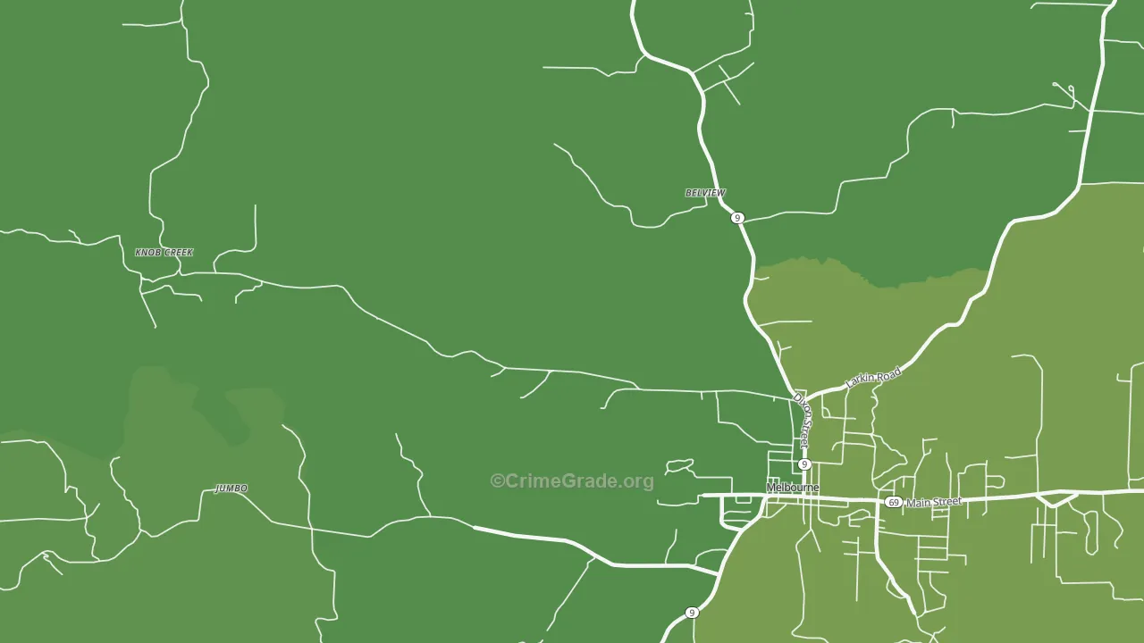 Boswell, AR Map of Vehicle Theft Rates