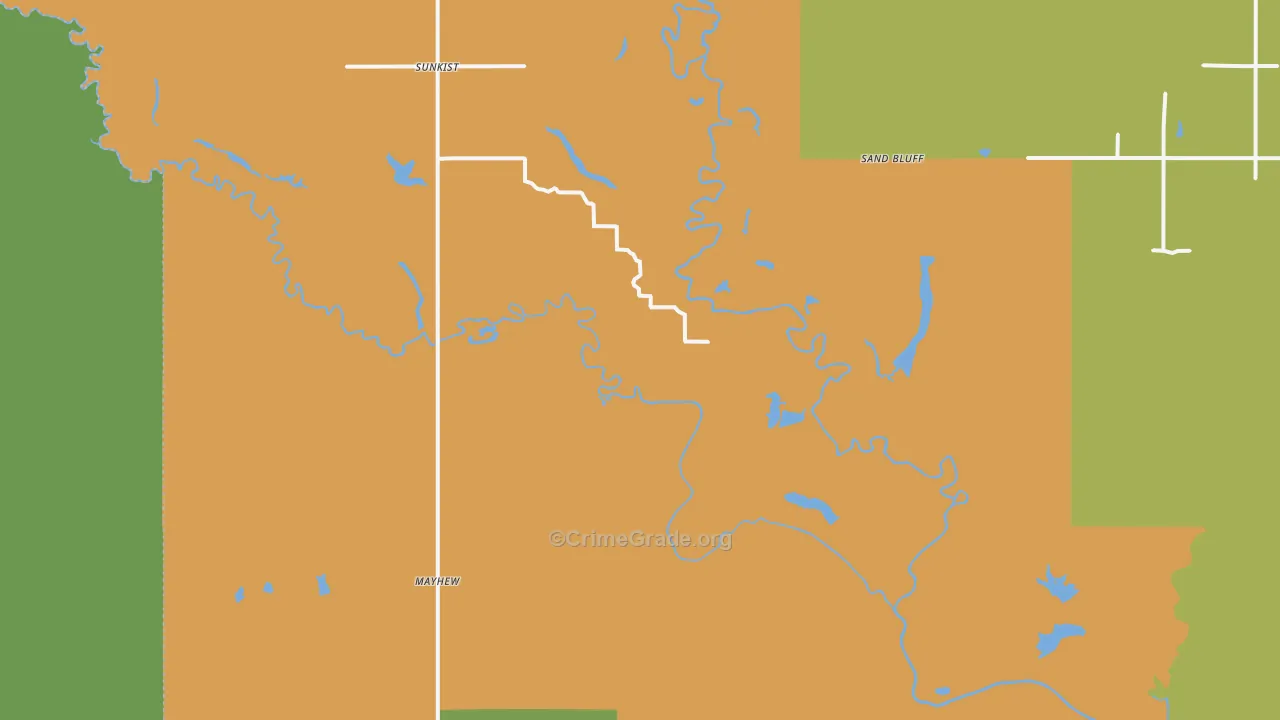 Boswell, OK Map of Vehicle Theft Rates