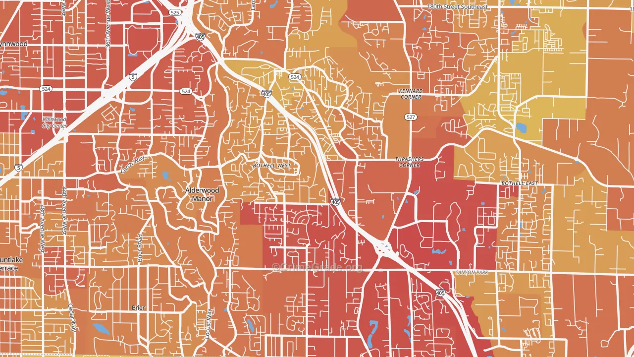 Bothell West, WA Map of Vehicle Theft Rates