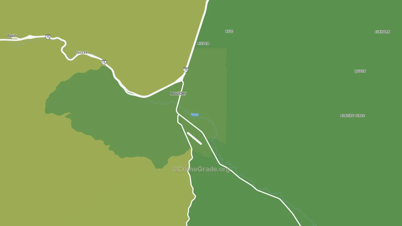 Boulder, MT Map of Vehicle Theft Rates