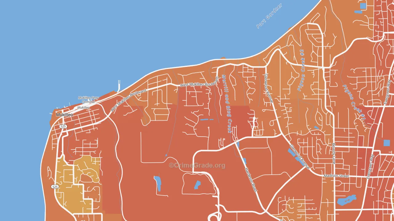 Boulevard Bluffs, Everett, WA Map of Vehicle Theft Rates