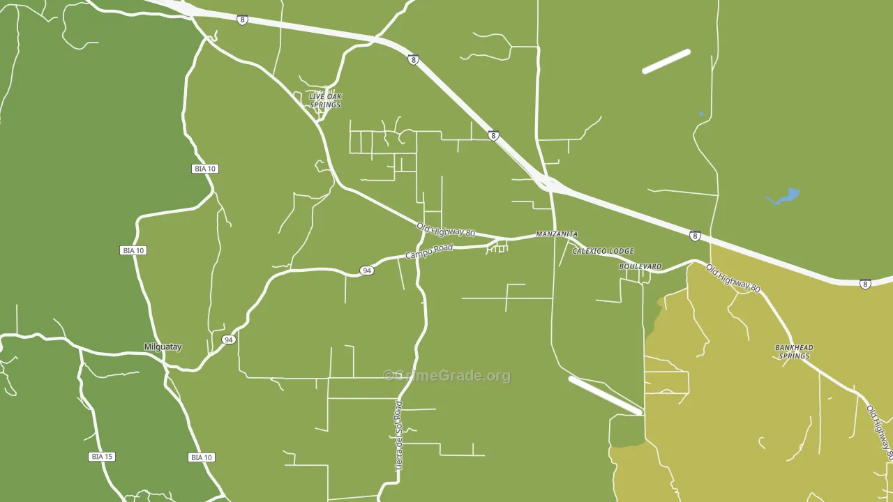 Boulevard, CA Map of Vehicle Theft Rates