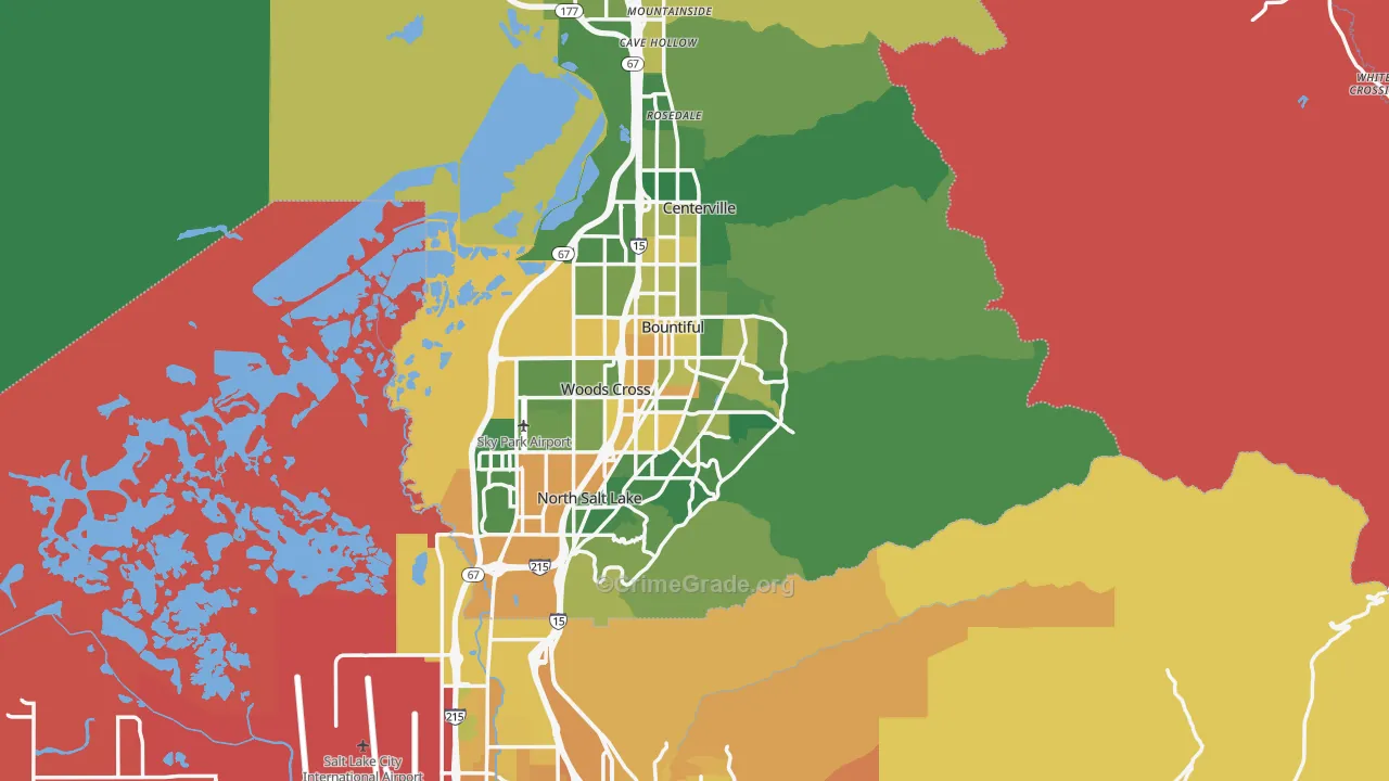 Bountiful, UT Map of Vehicle Theft Rates