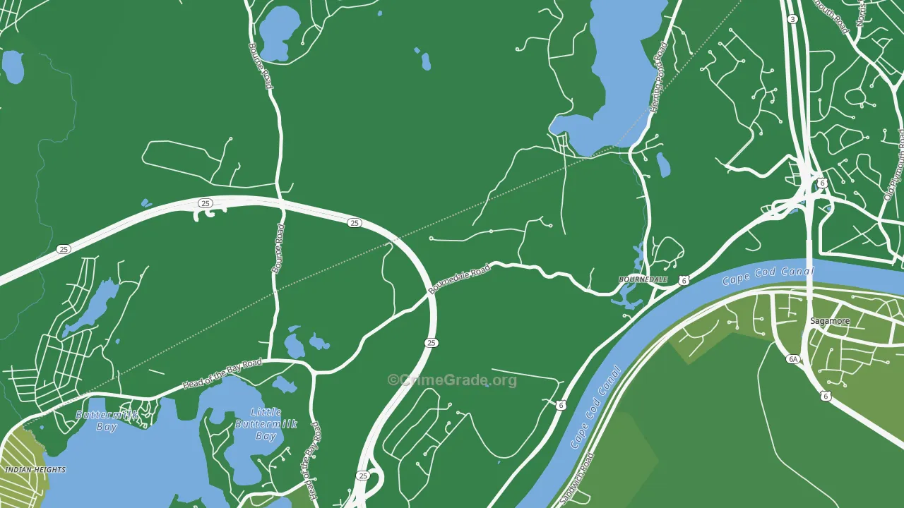 Bournedale, MA Map of Vehicle Theft Rates