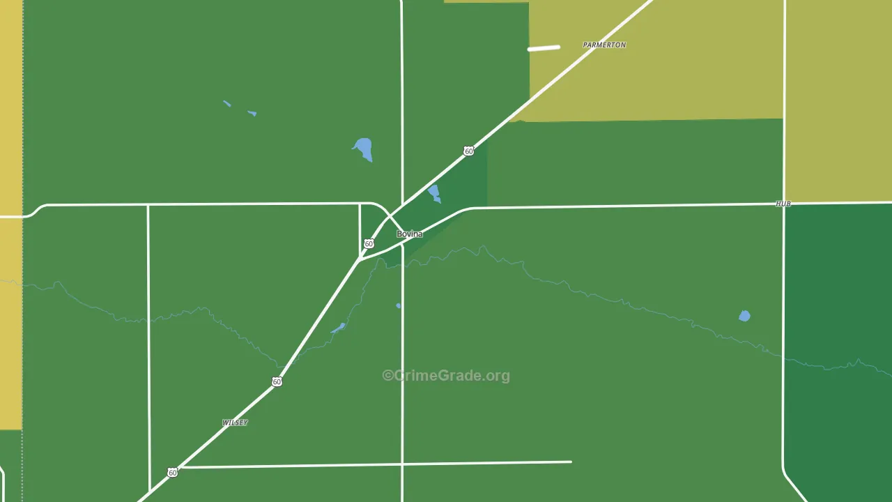 Bovina, TX Map of Vehicle Theft Rates