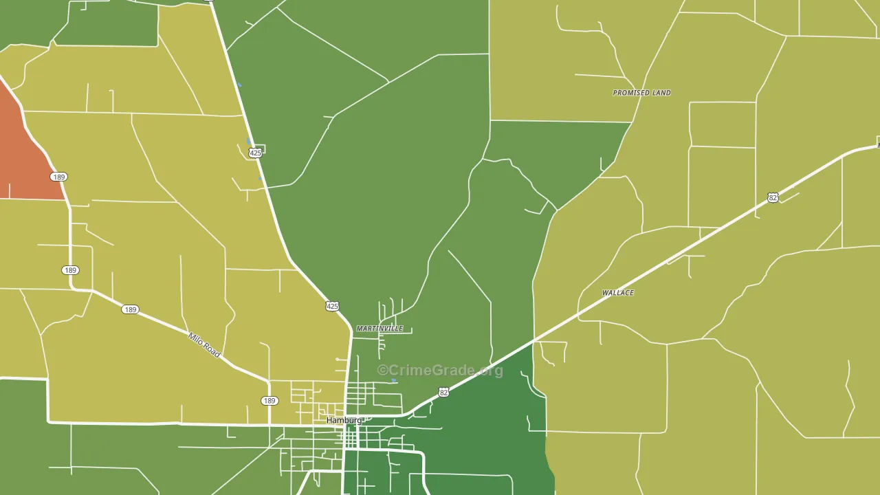 Bovine, AR Map of Vehicle Theft Rates