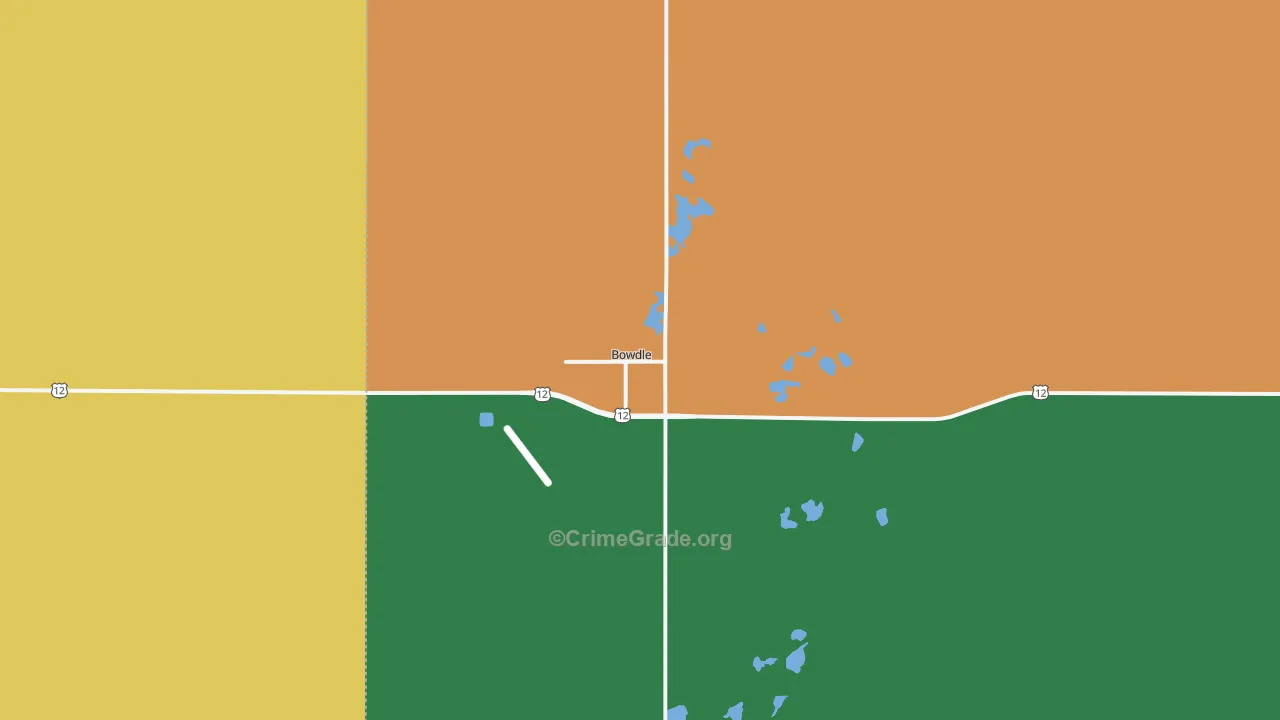 Bowdle, SD Map of Vehicle Theft Rates