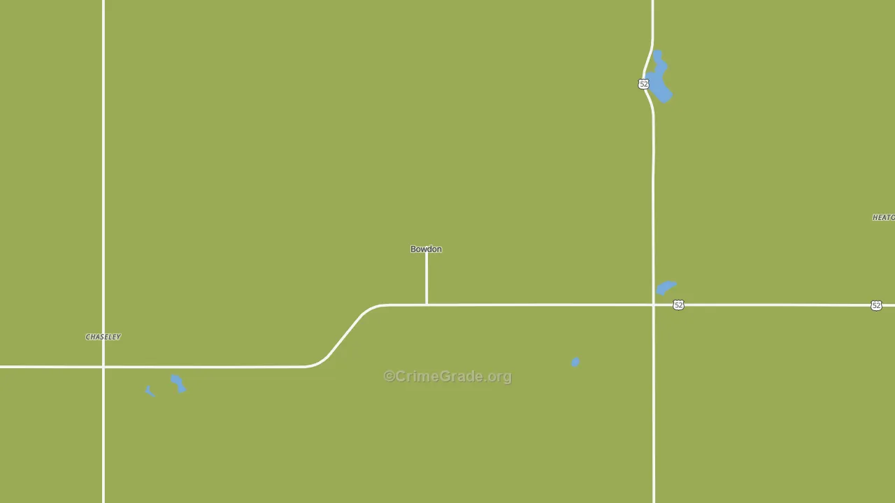 Bowdon, ND Map of Vehicle Theft Rates