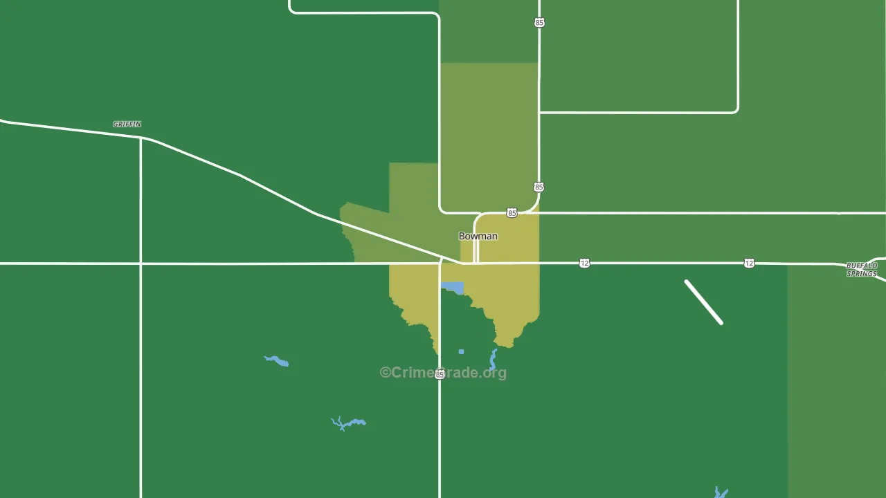 Bowman, ND Map of Vehicle Theft Rates