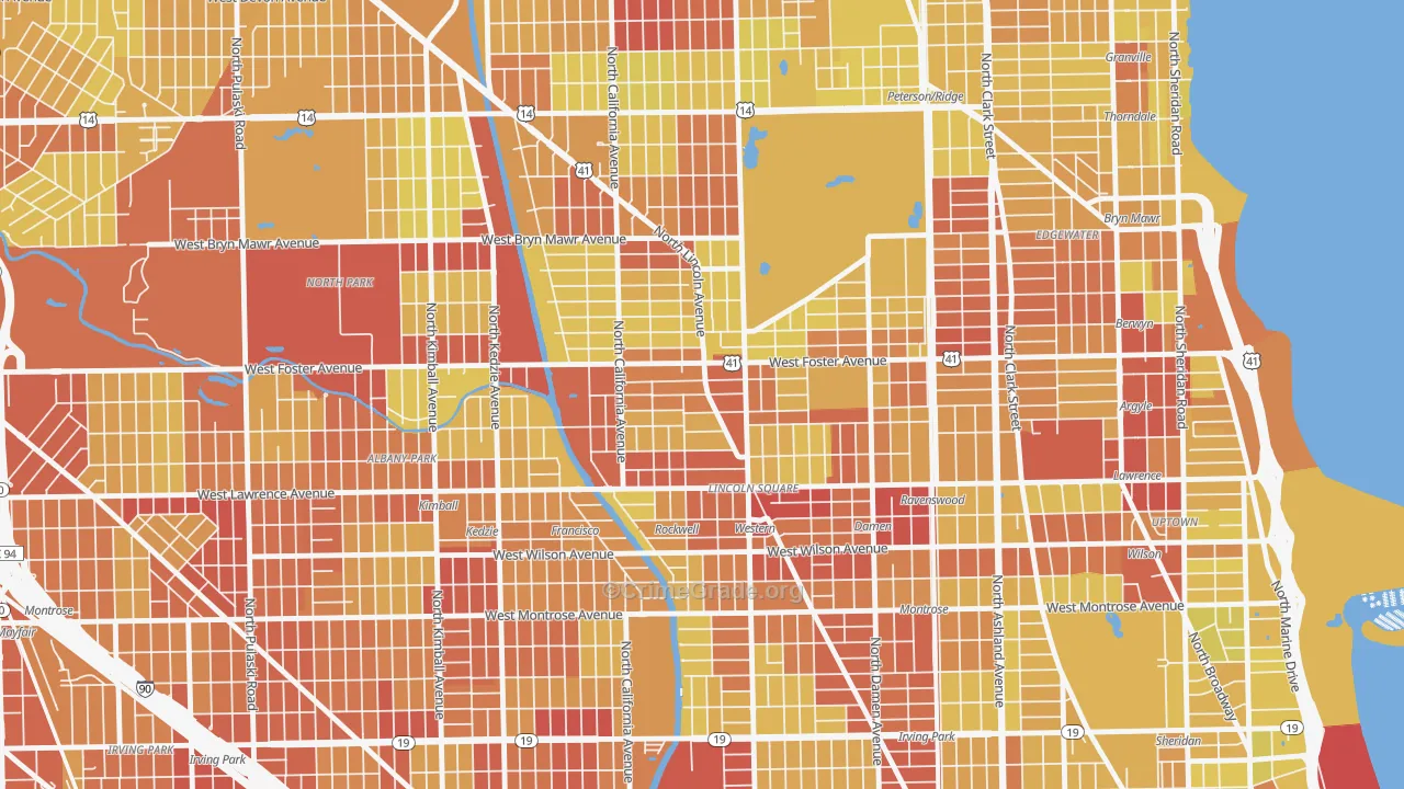 Bowmanville, Chicago, IL Map of Vehicle Theft Rates