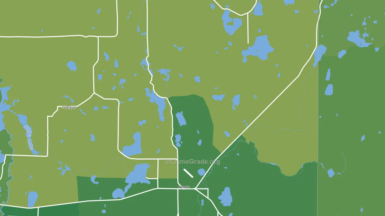 Bowstring, MN Map of Vehicle Theft Rates