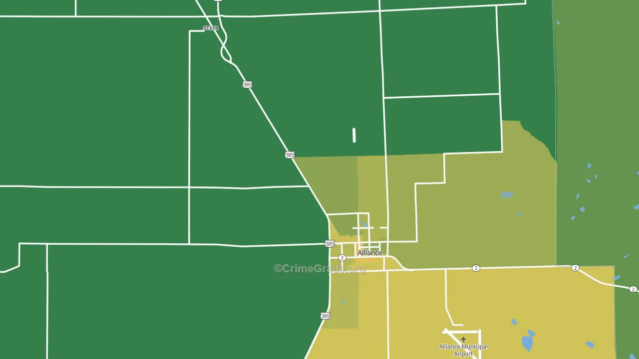 Box Butte County, NE Map of Vehicle Theft Rates