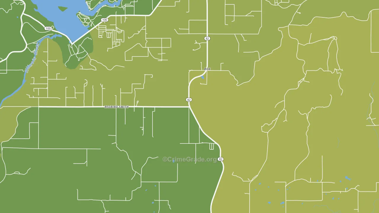 Box, OK Map of Vehicle Theft Rates