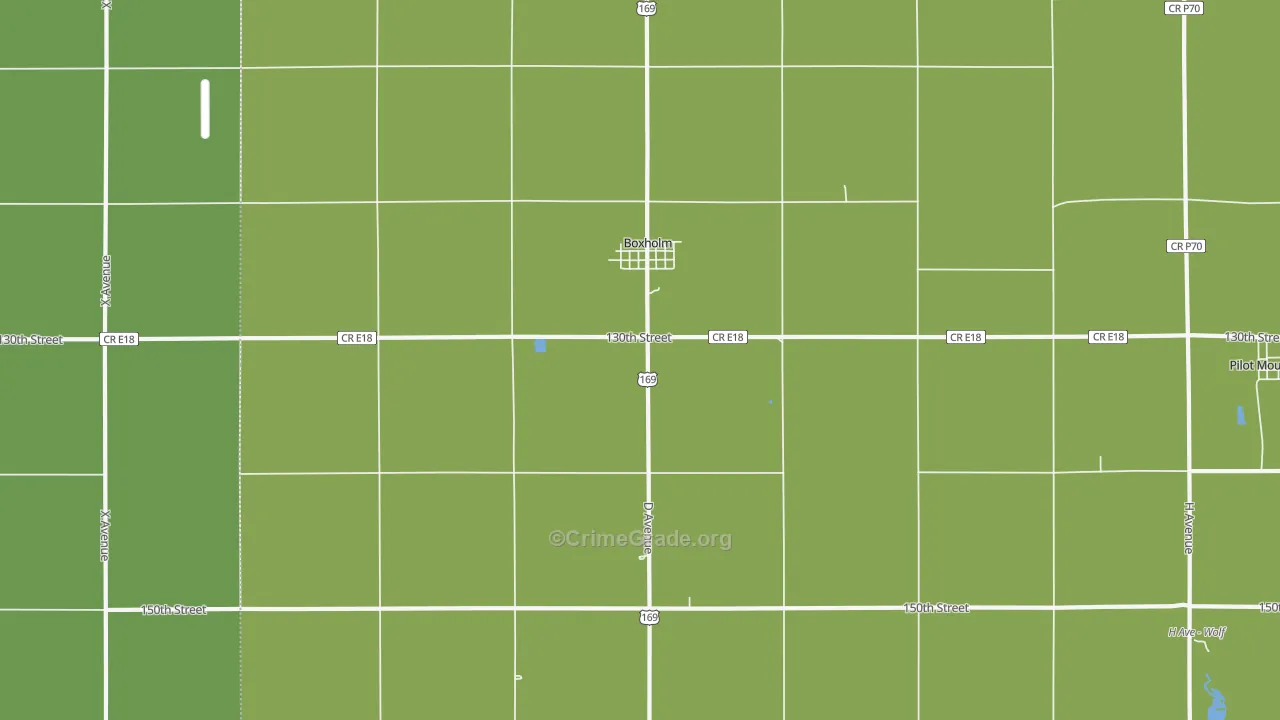 Boxholm, IA Map of Vehicle Theft Rates