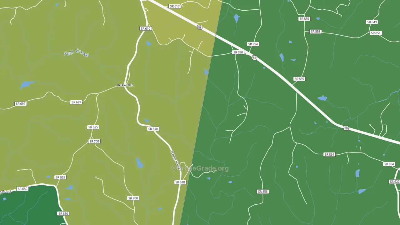 Boxwood, VA Map of Vehicle Theft Rates