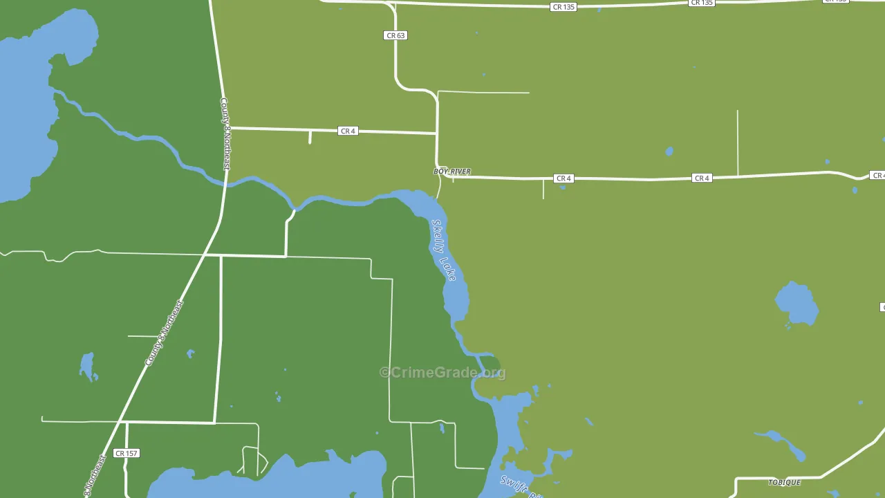 Boy River, MN Map of Vehicle Theft Rates