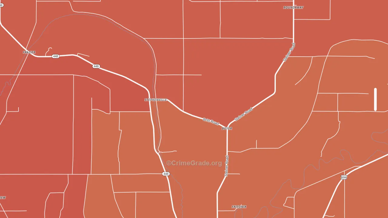 Boyer, MS Map of Vehicle Theft Rates