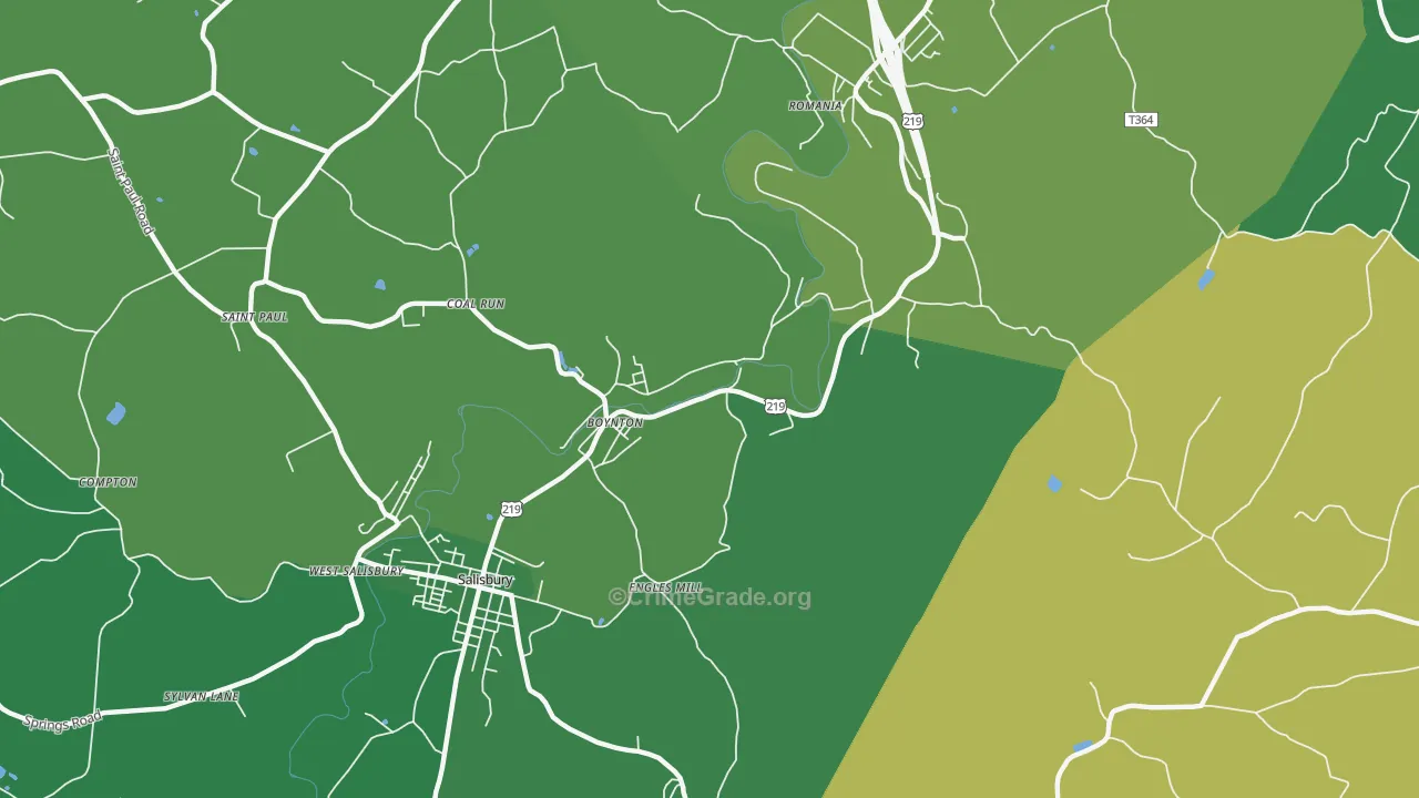 Boynton, PA Map of Vehicle Theft Rates