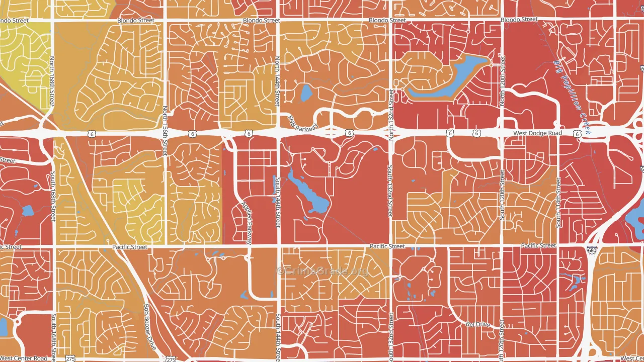 Boys Town, NE Map of Vehicle Theft Rates