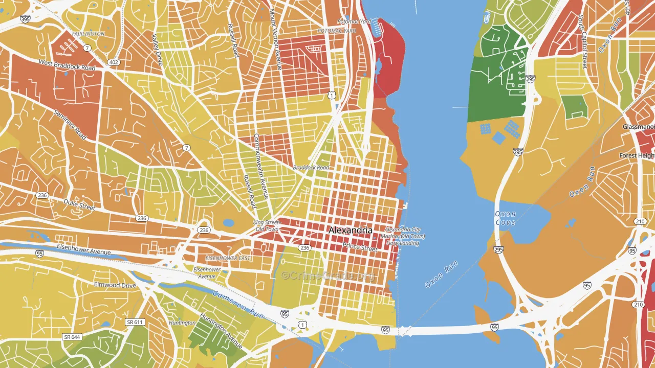 Braddock Road Metro, Alexandria, VA Map of Vehicle Theft Rates