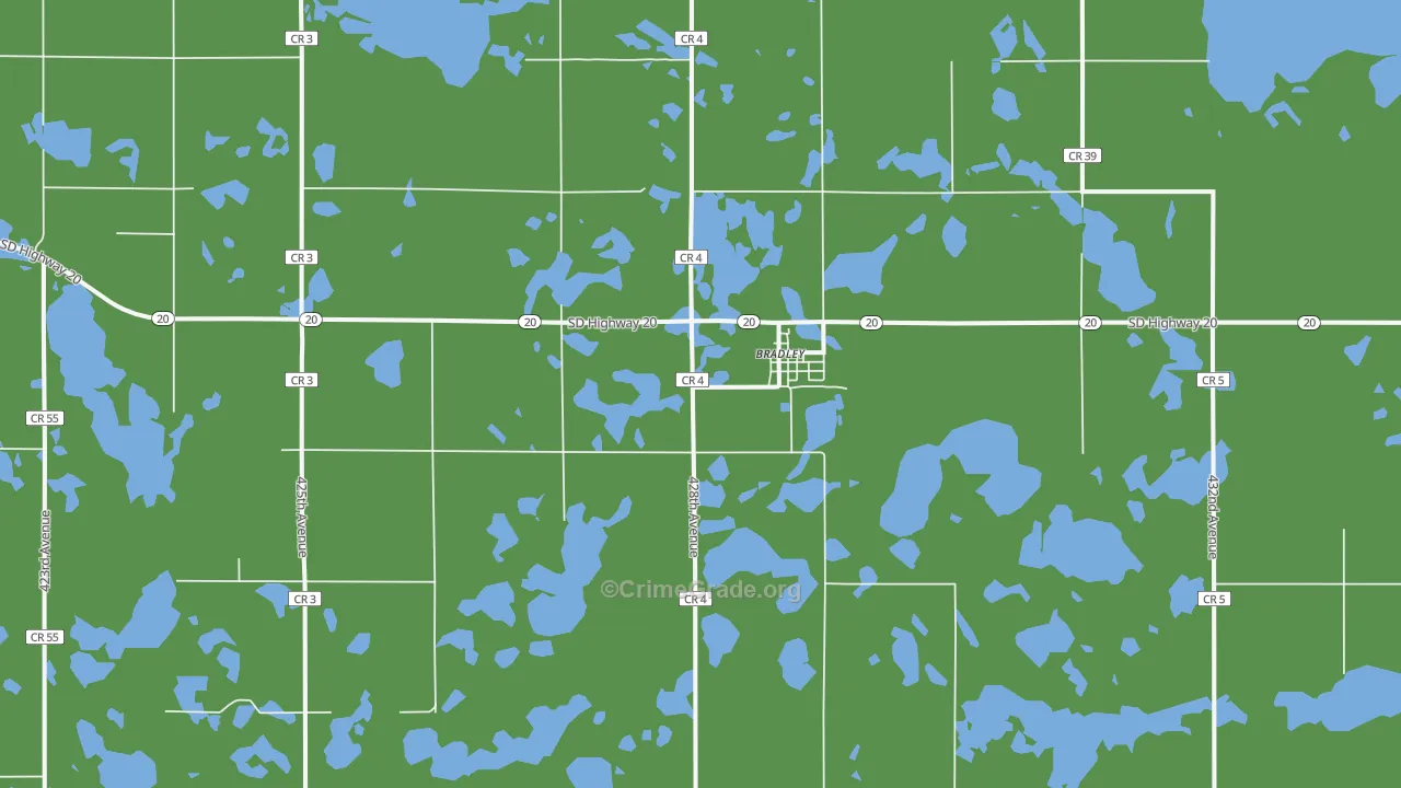 Bradley, SD Map of Vehicle Theft Rates