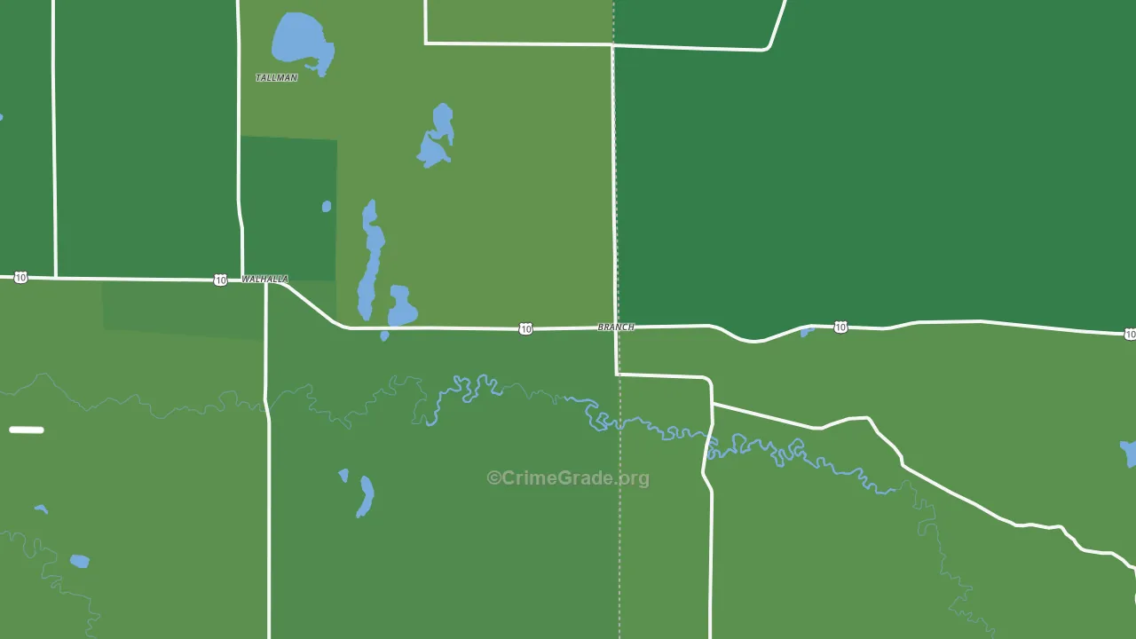 Branch, MI Map of Vehicle Theft Rates