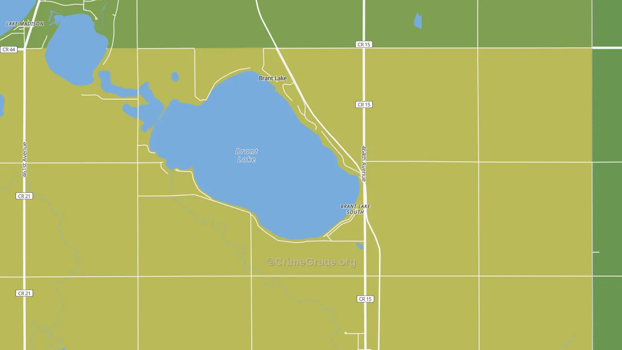 Brant Lake, SD Map of Vehicle Theft Rates