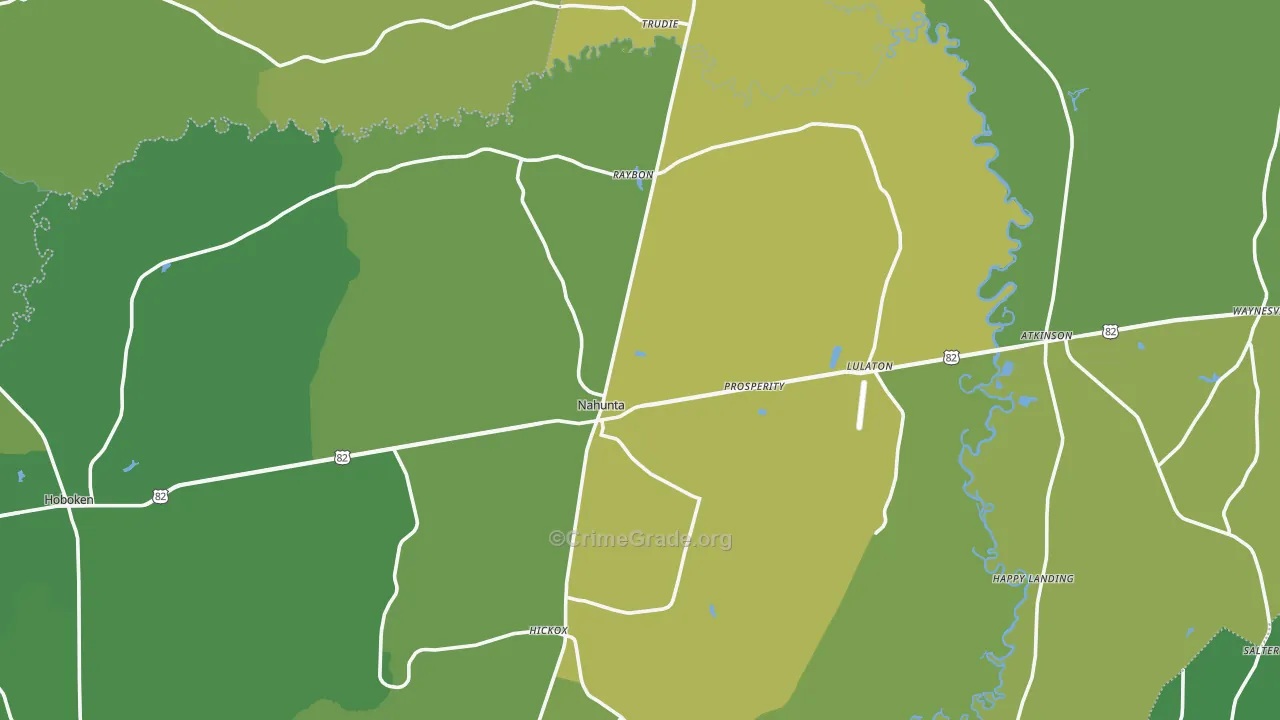Brantley County, GA Map of Vehicle Theft Rates