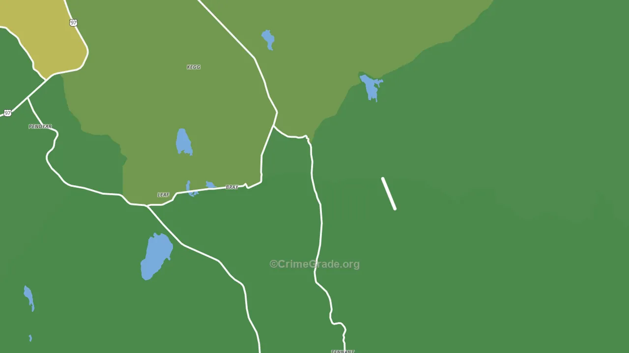 Bray, CA Map of Vehicle Theft Rates