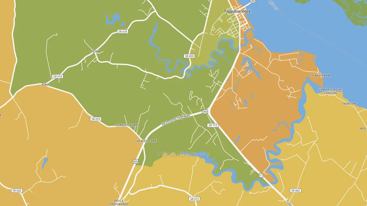 Brays, VA Map of Vehicle Theft Rates