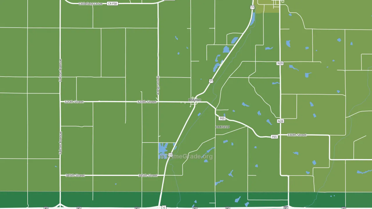 Brayton, IA Map of Vehicle Theft Rates