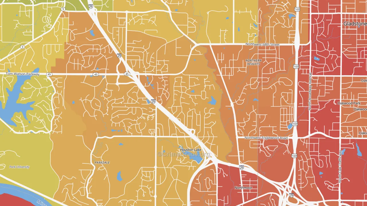 Breen Hills, Kansas City, MO Map of Vehicle Theft Rates