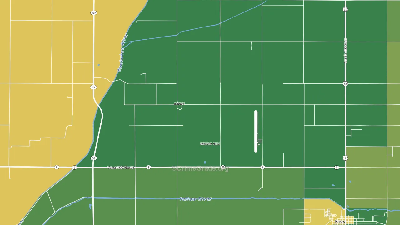 Brems, IN Map of Vehicle Theft Rates