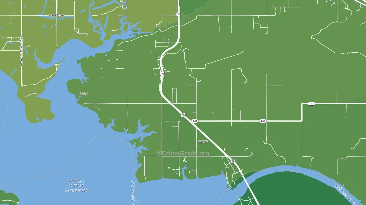Brent, OK Map of Vehicle Theft Rates