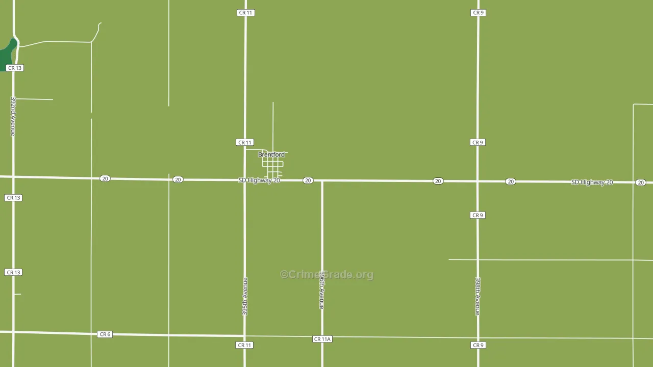 Brentford, SD Map of Vehicle Theft Rates
