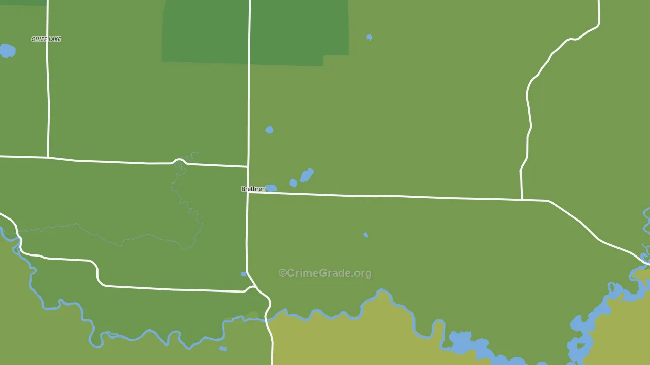 Brethren, MI Map of Vehicle Theft Rates