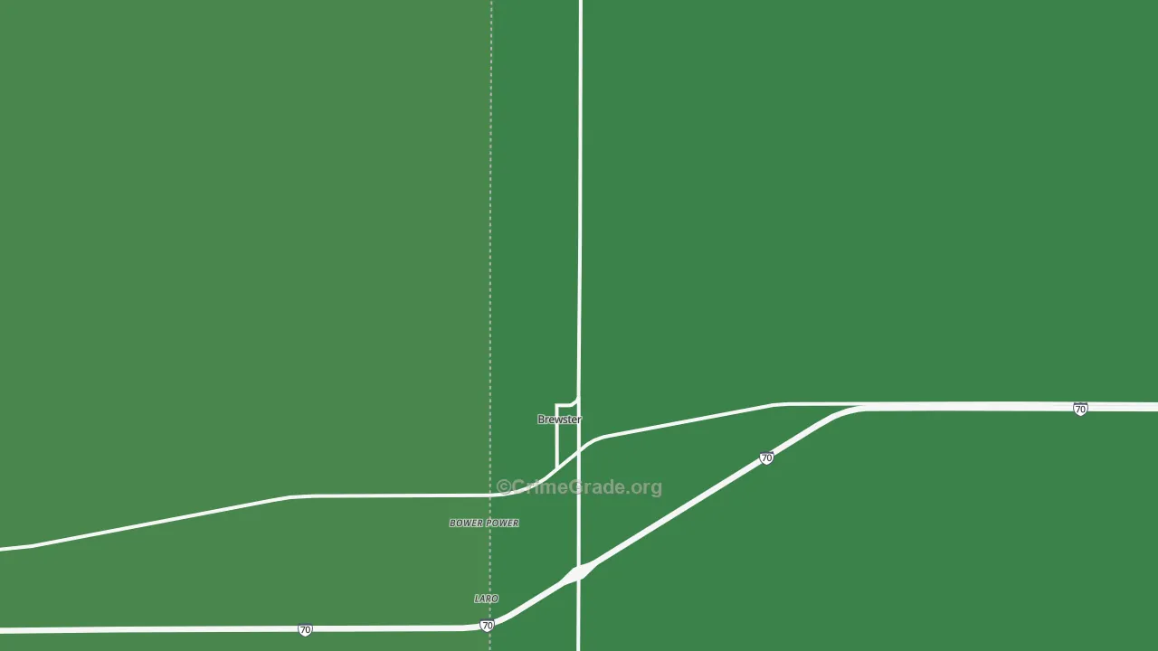 Brewster, KS Map of Vehicle Theft Rates