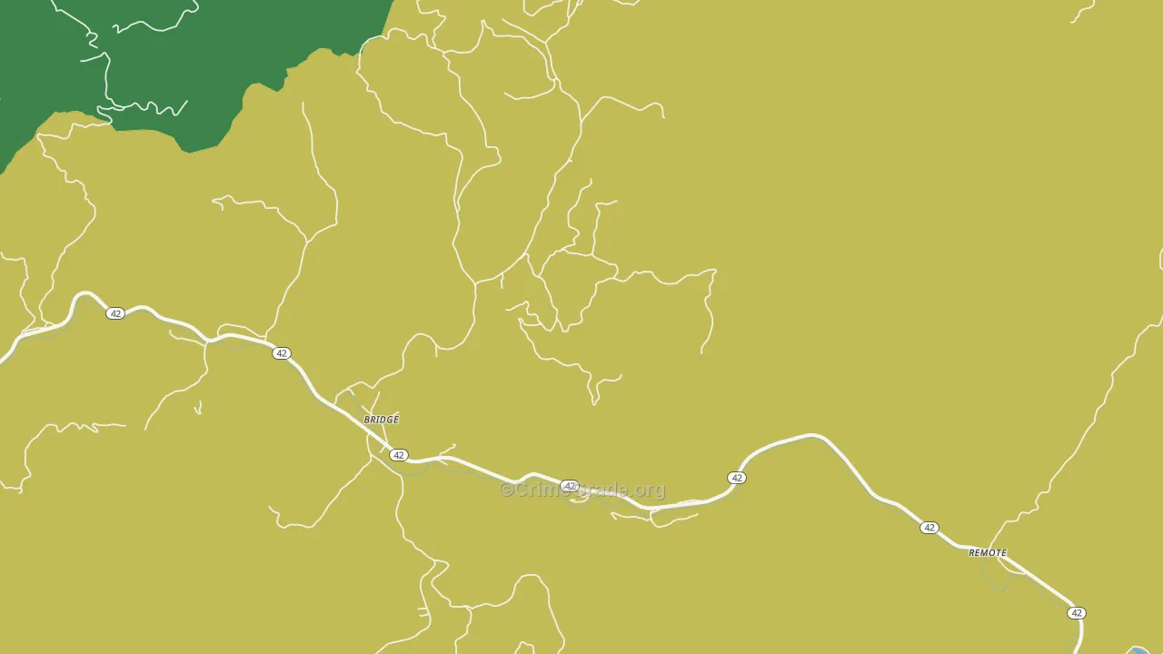 Bridge, OR Map of Vehicle Theft Rates