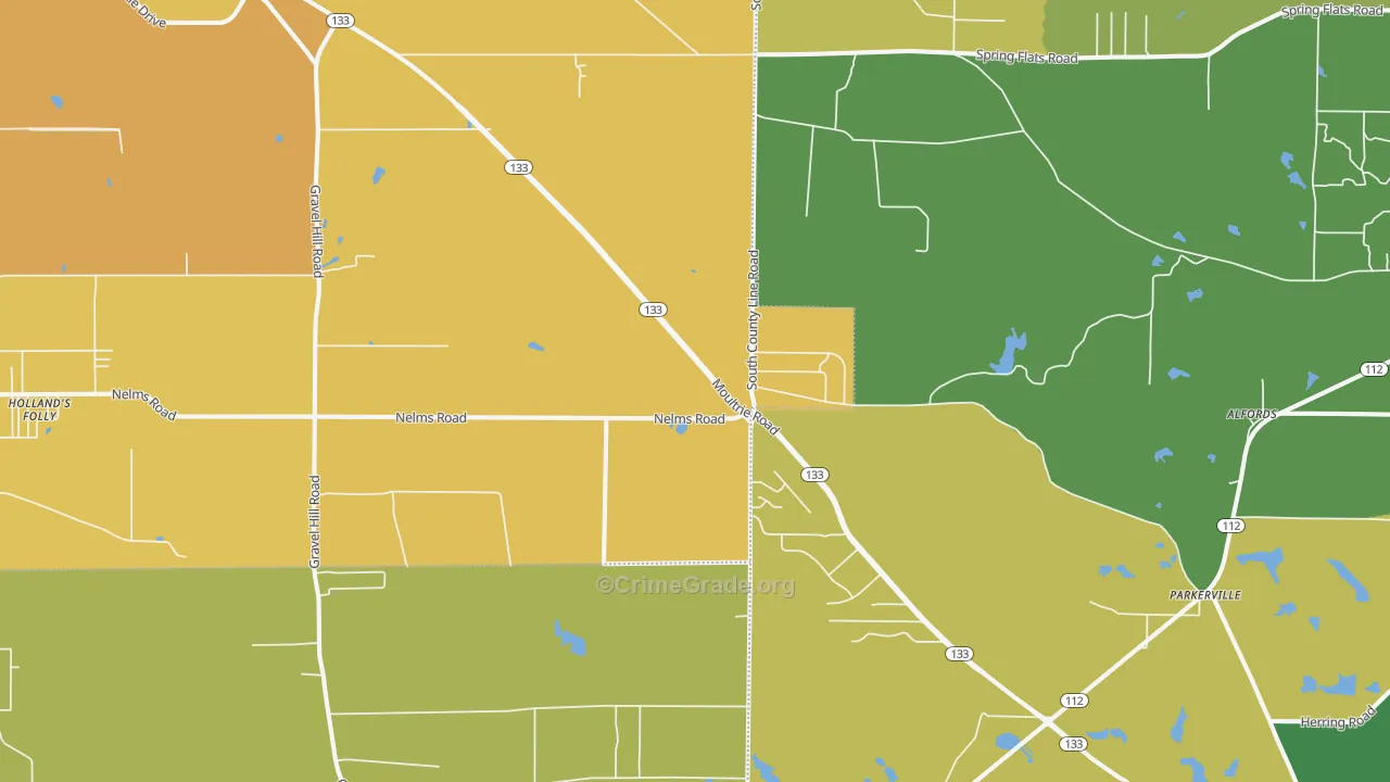 Bridgeboro, GA Map of Vehicle Theft Rates